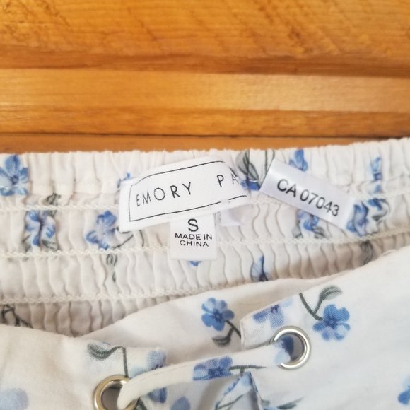 Cotton cropped floral corset top - Picture 3 of 8